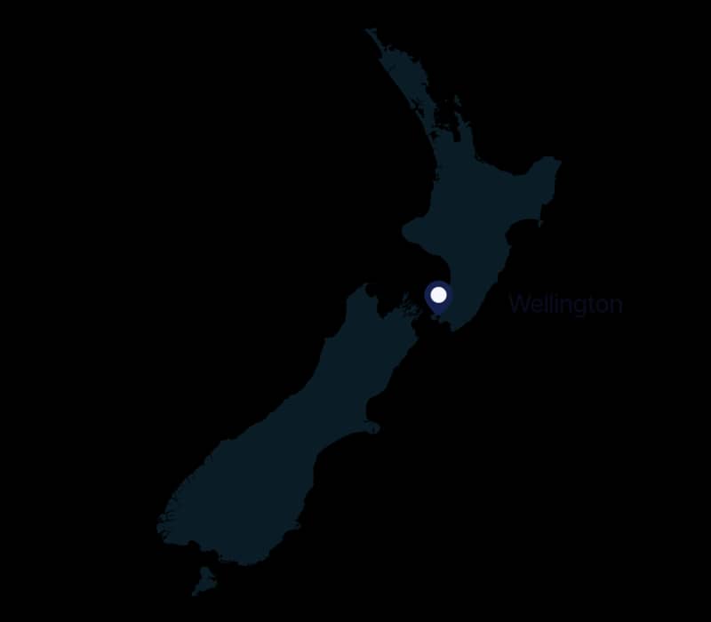 Map of Wellington location in New Zealand