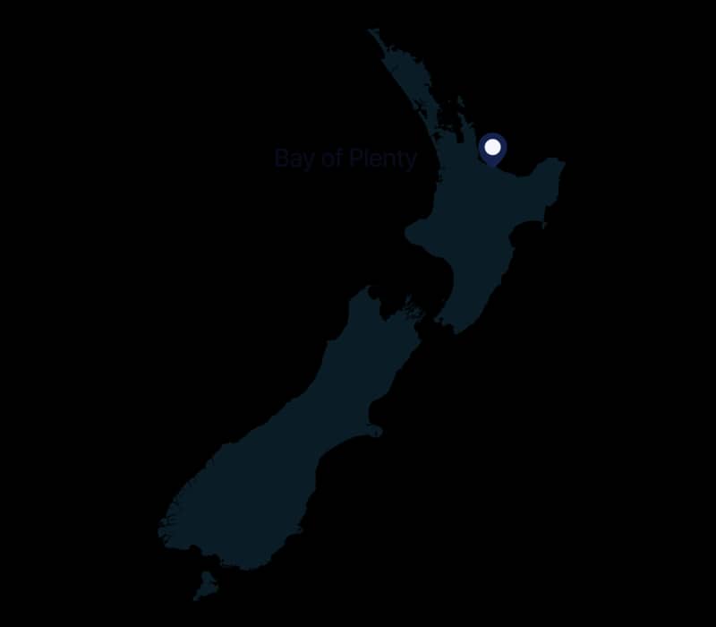 Map of Bay of Plenty location in New Zealand