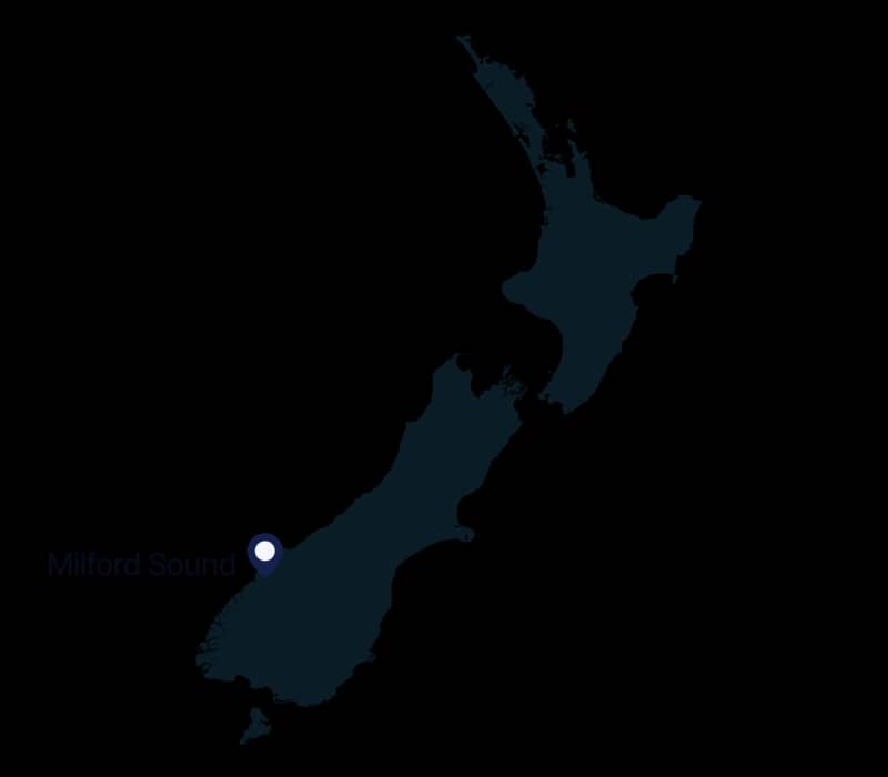 Map of Milford Sound location in New Zealand