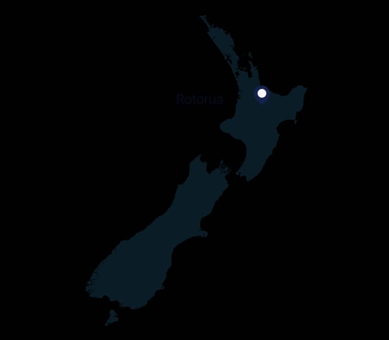 Map of Rotorua location in New Zealand